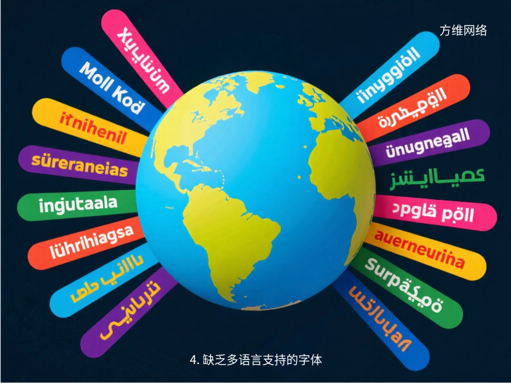 4. 缺乏多語言支持的字體